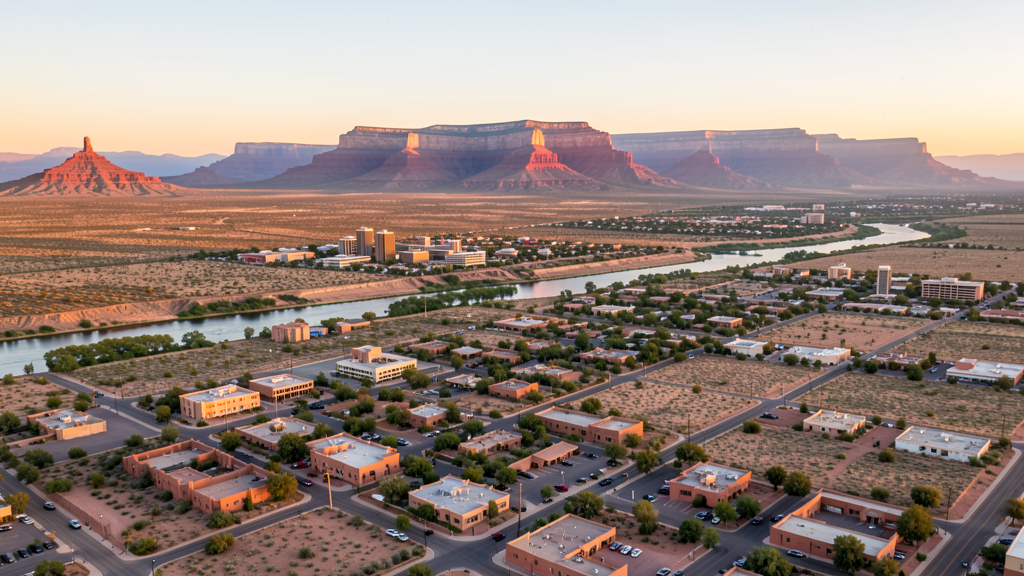 Aerial view of Albuquerque, NM showing the local landscape and terrain relevant to drone survey operations