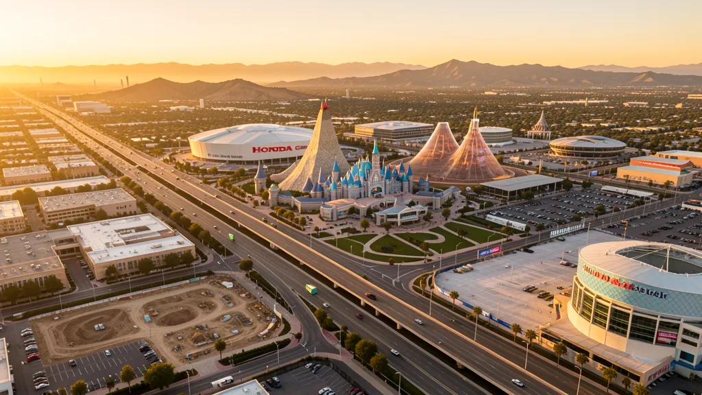 Aerial view of Anaheim, CA showing the local landscape and terrain relevant to drone survey operations
