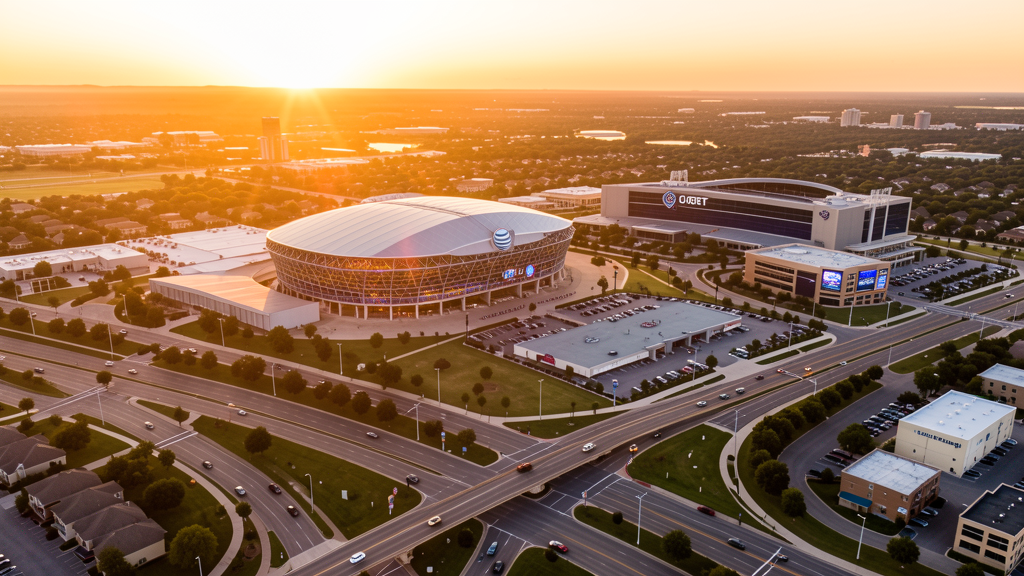 Aerial view of Arlington, TX showing the local landscape and terrain relevant to drone survey operations
