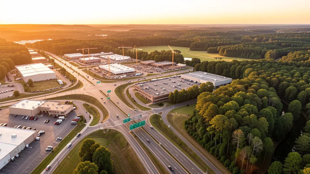 Aerial view of Asheboro, NC showing the local landscape and terrain relevant to drone survey operations