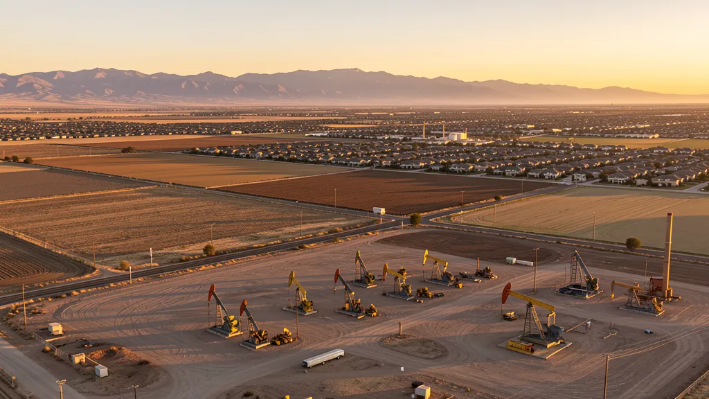 Aerial view of Bakersfield, CA showing the local landscape and terrain relevant to drone survey operations