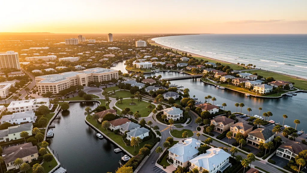 Aerial view of Boca Raton, FL showing the local landscape and terrain relevant to drone survey operations