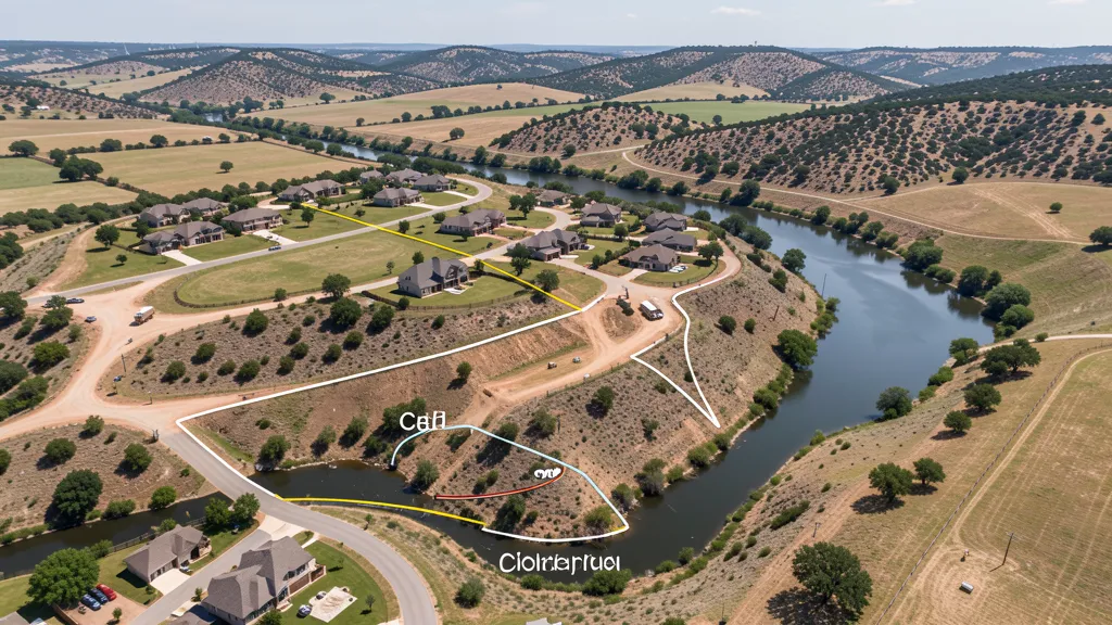 aerial imaging in progress at a construction site in Boerne, TX with local terrain visible
