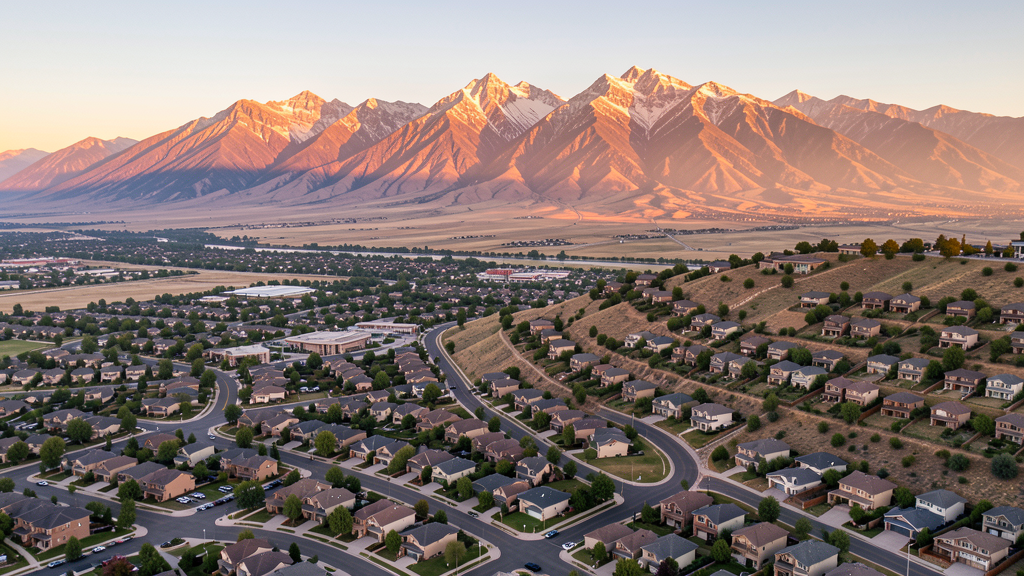 Aerial view of Bountiful, UT showing the local landscape and terrain relevant to drone survey operations