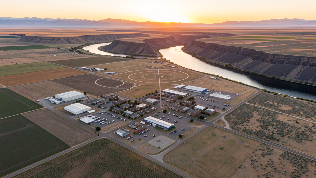 Aerial view of Burley, ID showing the local landscape and terrain relevant to drone survey operations