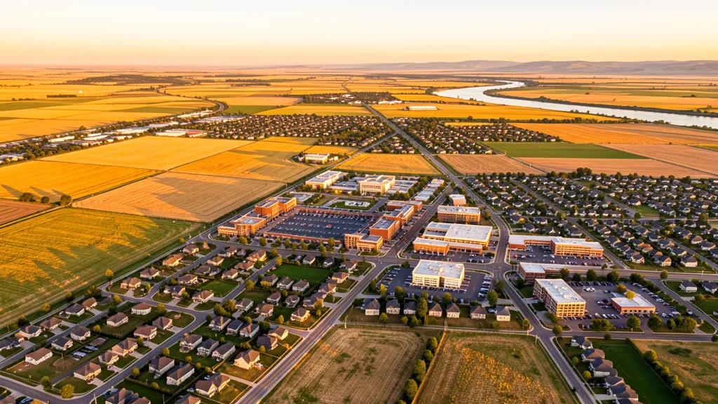 Aerial view of Caldwell, ID showing the local landscape and terrain relevant to aerial imaging operations