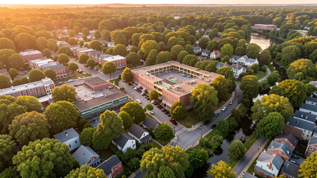 Aerial view of Carrboro, NC showing the local landscape and terrain relevant to drone survey operations