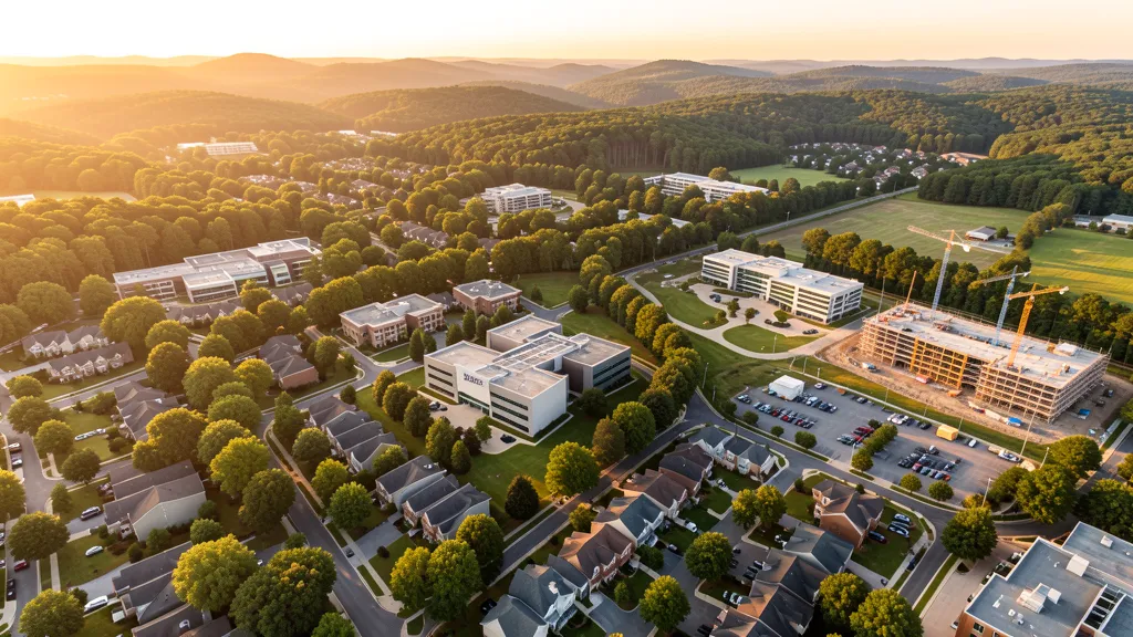 Aerial view of Cary, NC showing the local landscape and terrain relevant to drone survey operations