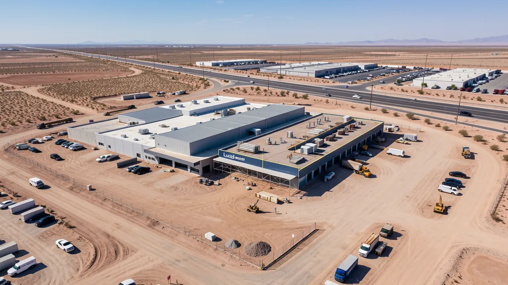 aerial imaging in progress at a construction site in Casa Grande, AZ with local terrain visible
