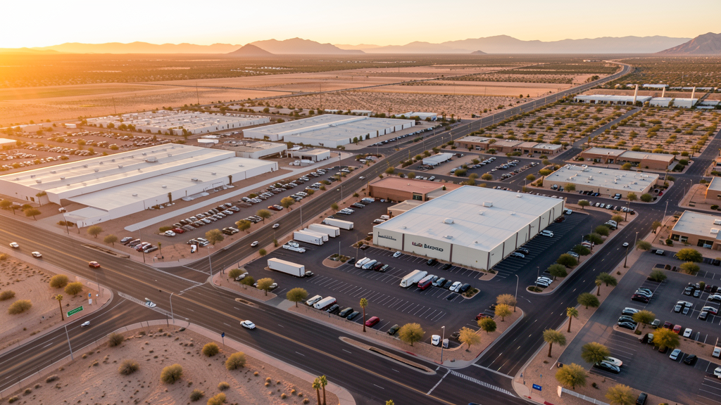 Aerial view of Casa Grande, AZ showing the local landscape and terrain relevant to drone survey operations