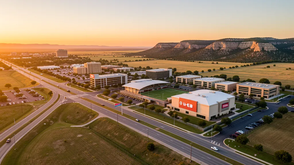 Aerial view of Cedar Park, TX showing the local landscape and terrain relevant to aerial imaging operations