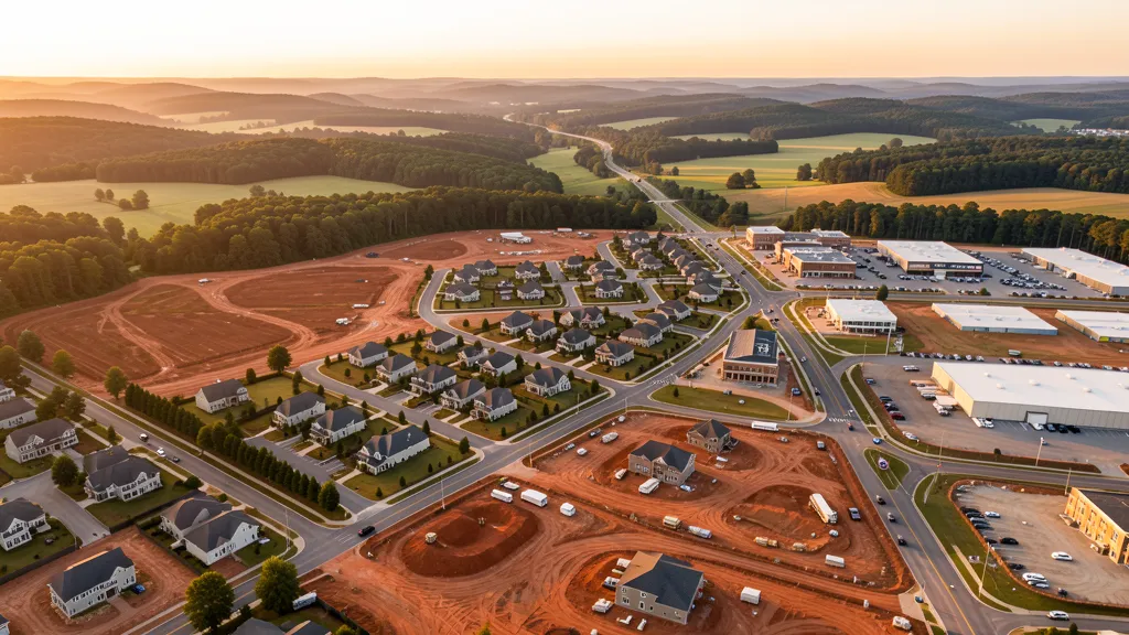 Aerial view of Clayton, NC showing the local landscape and terrain relevant to drone survey operations