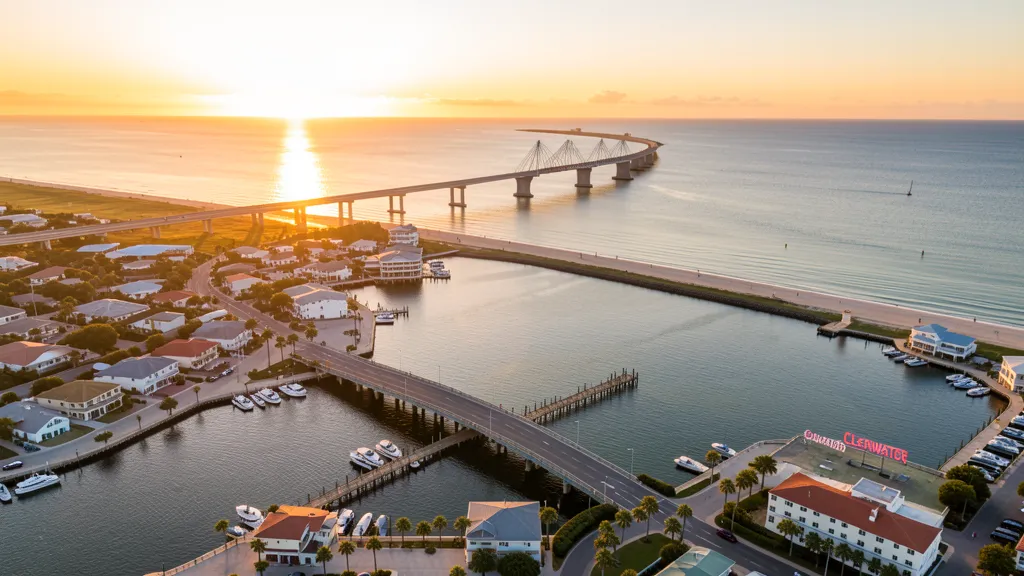 Aerial view of Clearwater, FL showing the local landscape and terrain relevant to drone survey operations
