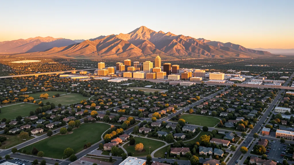 Aerial view of Colorado Springs, CO showing the local landscape and terrain relevant to aerial imaging operations