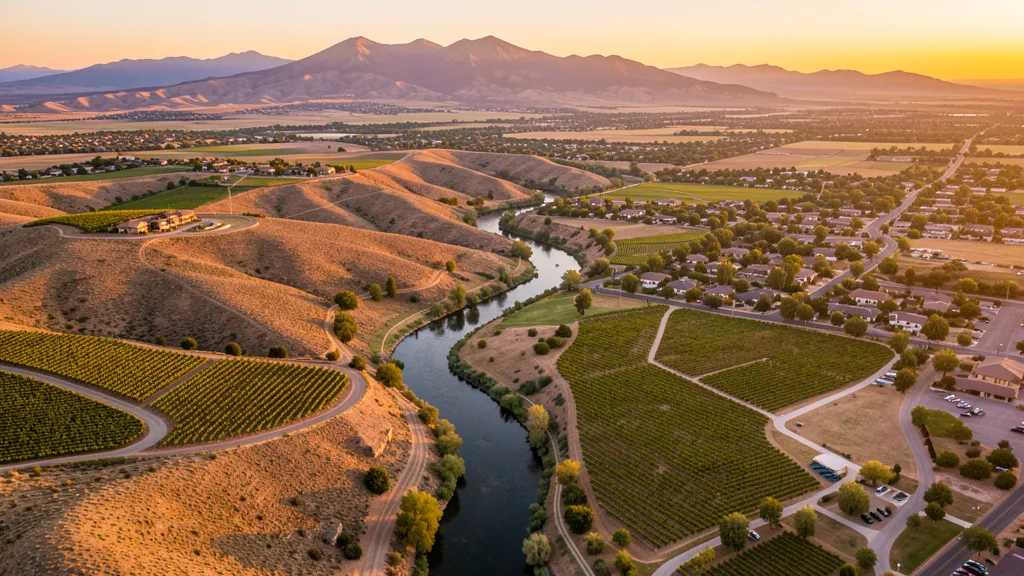 Aerial view of Cottonwood, AZ showing the local landscape and terrain relevant to aerial imaging operations