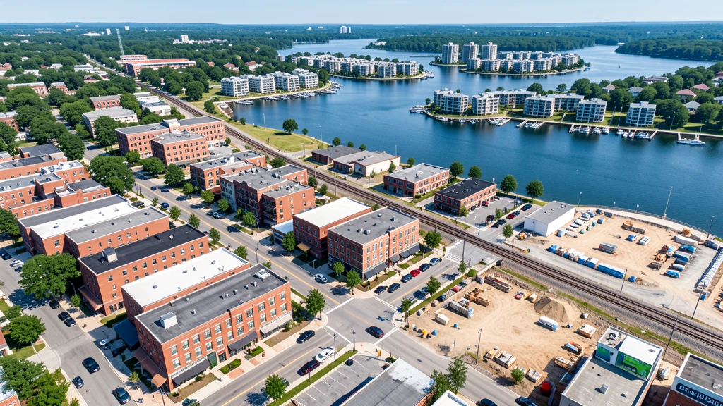 Aerial view of Davidson, NC showing the local landscape and terrain relevant to drone survey operations