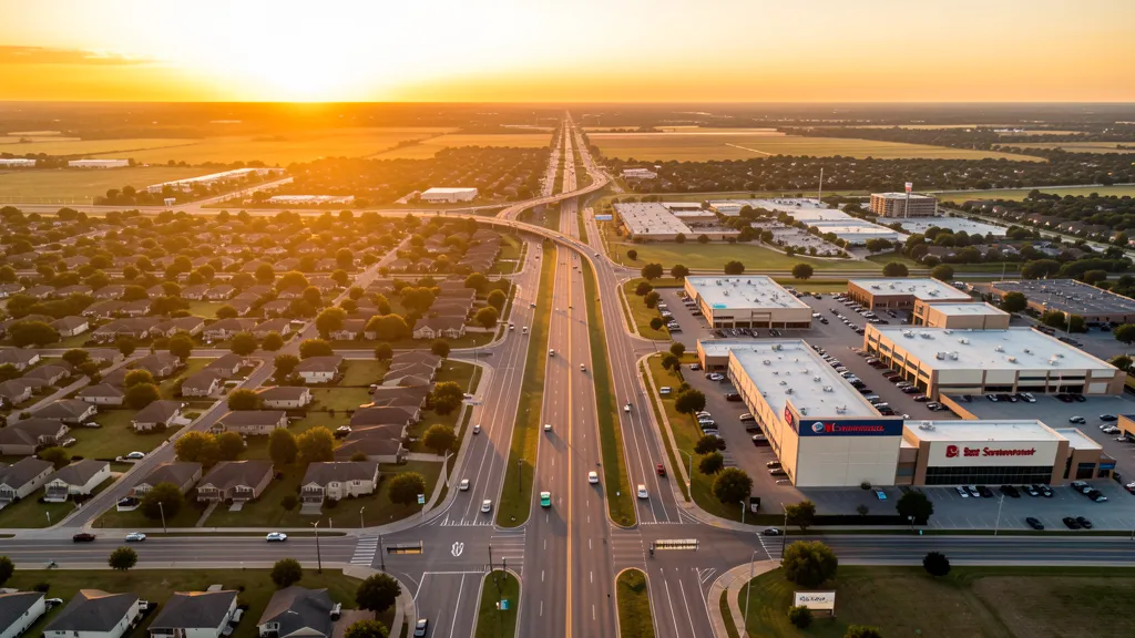 Aerial view of DeSoto, TX showing the local landscape and terrain relevant to aerial imaging operations