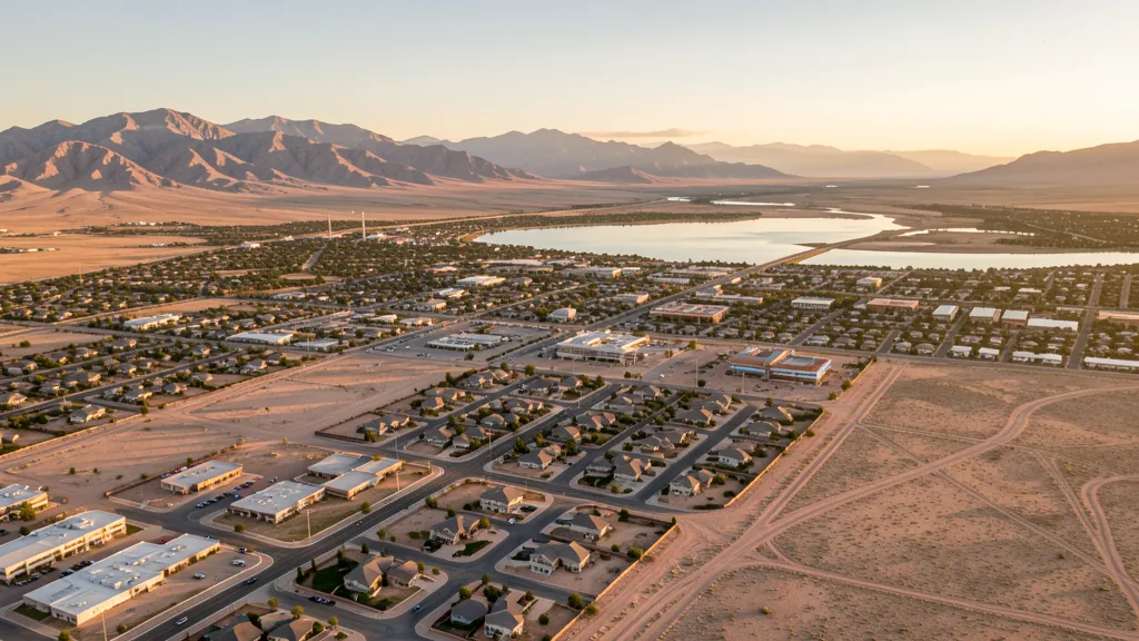 Aerial view of Eagle Mountain, UT showing the local landscape and terrain relevant to aerial imaging operations