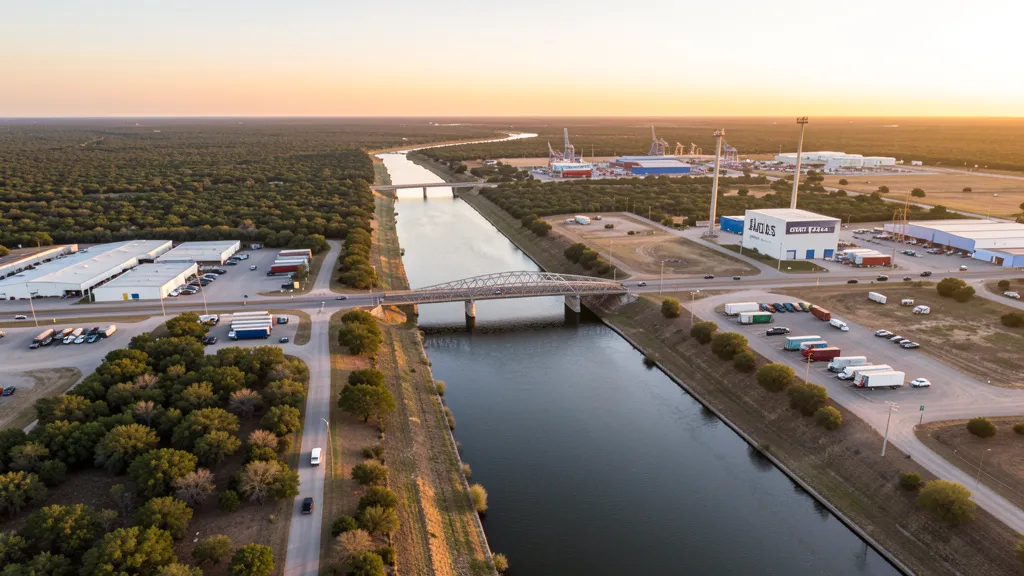 Aerial view of Eagle Pass, TX showing the local landscape and terrain relevant to aerial imaging operations