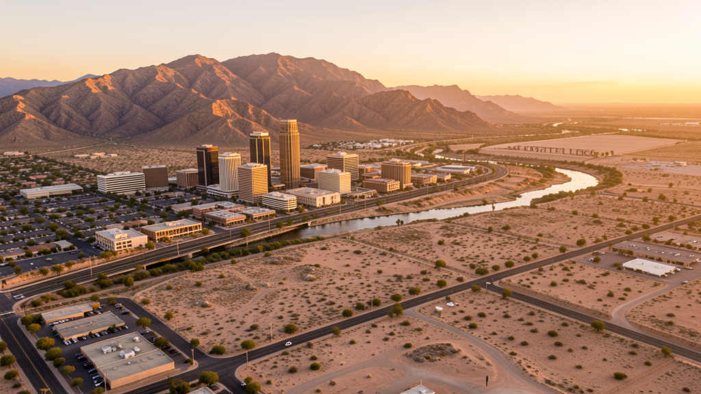 Aerial view of El Paso, TX showing the local landscape and terrain relevant to drone survey operations