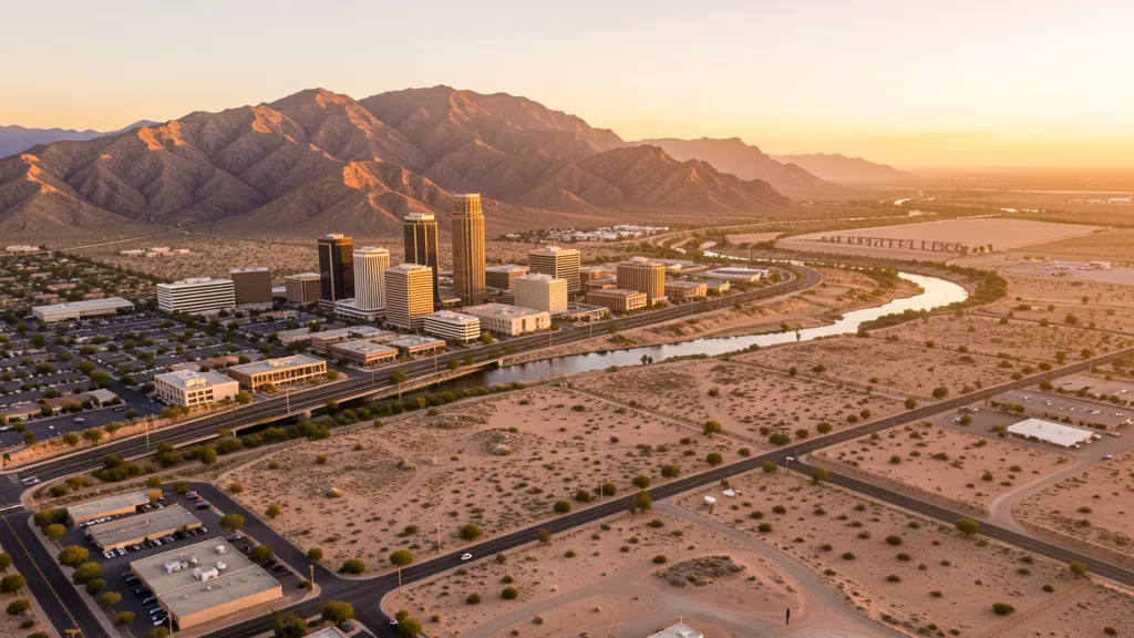 Aerial view of El Paso, TX showing the local landscape and terrain relevant to aerial imaging operations