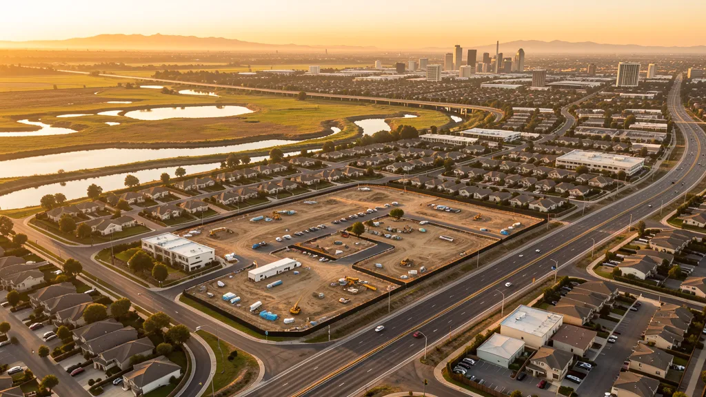 Aerial view of Elk Grove, CA showing the local landscape and terrain relevant to drone survey operations