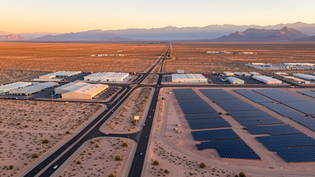 Aerial view of Eloy, AZ showing the local landscape and terrain relevant to aerial imaging operations