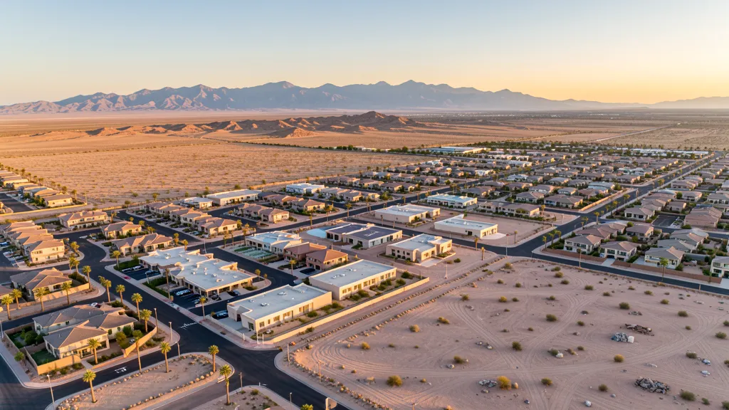 Aerial view of Enterprise, NV showing the local landscape and terrain relevant to aerial imaging operations