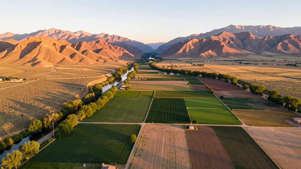 Aerial view of Espanola, NM showing the local landscape and terrain relevant to aerial imaging operations
