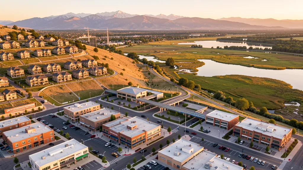 Aerial view of Farmington, UT showing the local landscape and terrain relevant to aerial imaging operations