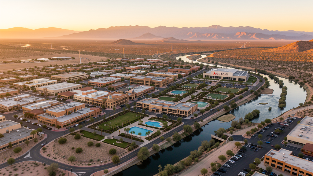 Aerial view of Florence, AZ showing the local landscape and terrain relevant to drone survey operations