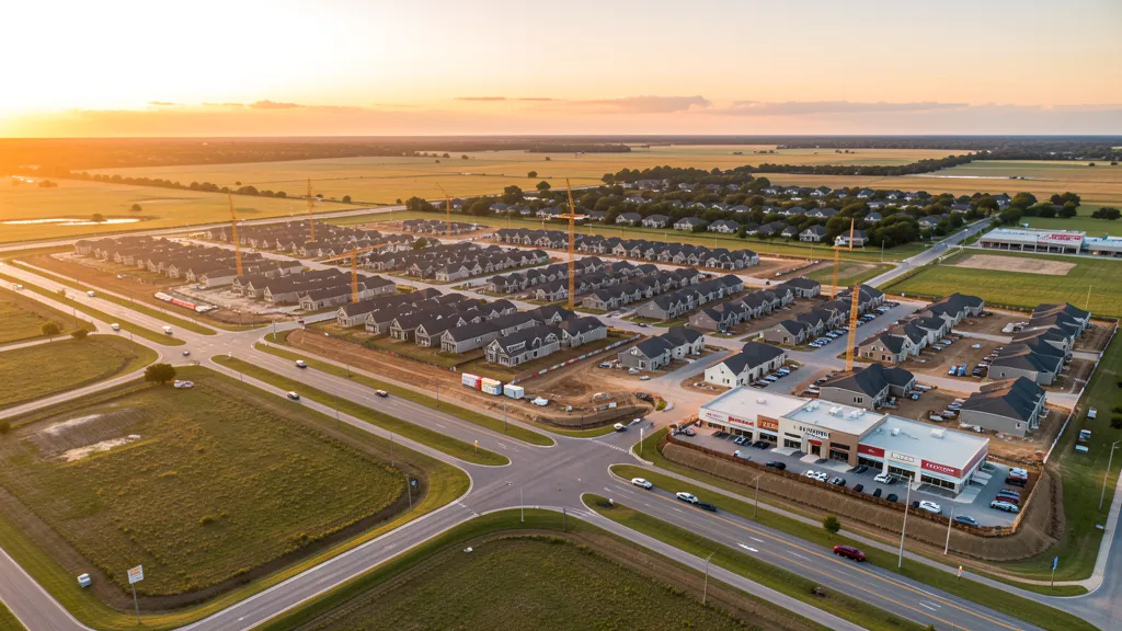 Aerial view of Forney, TX showing the local landscape and terrain relevant to aerial imaging operations