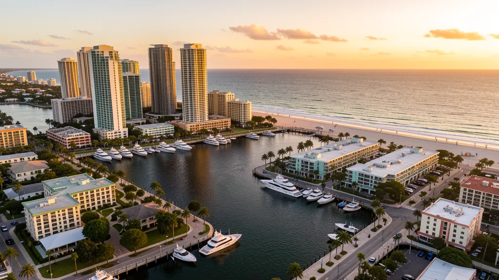 Aerial view of Fort Lauderdale, FL showing the local landscape and terrain relevant to drone survey operations