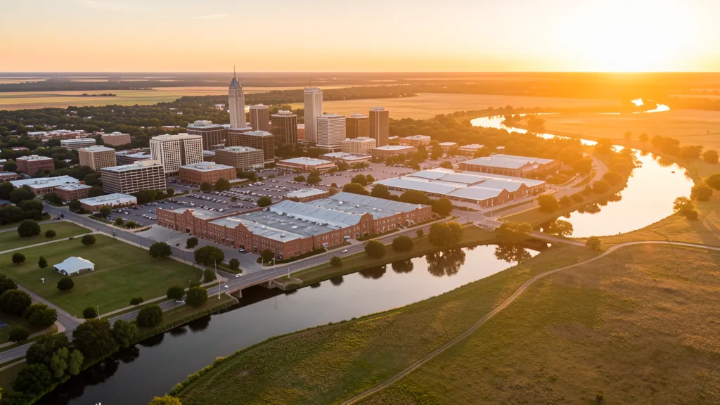 Aerial view of Fort Worth, TX showing the local landscape and terrain relevant to aerial imaging operations