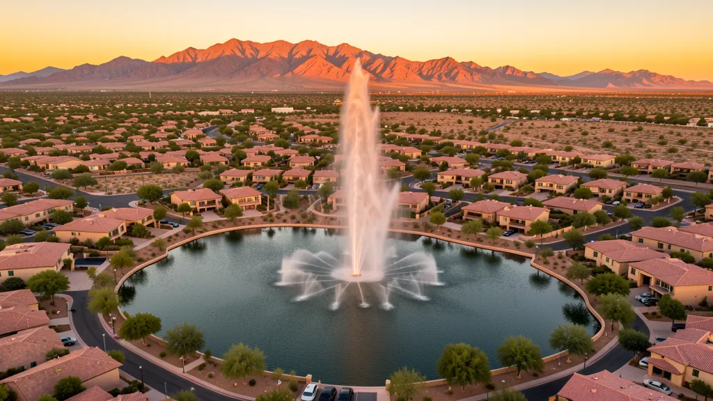 Aerial view of Fountain Hills, AZ showing the local landscape and terrain relevant to aerial imaging operations