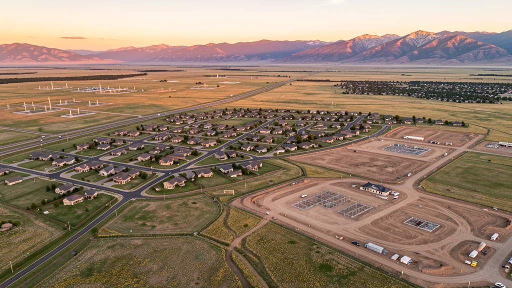Aerial view of Frederick, CO showing the local landscape and terrain relevant to aerial imaging operations
