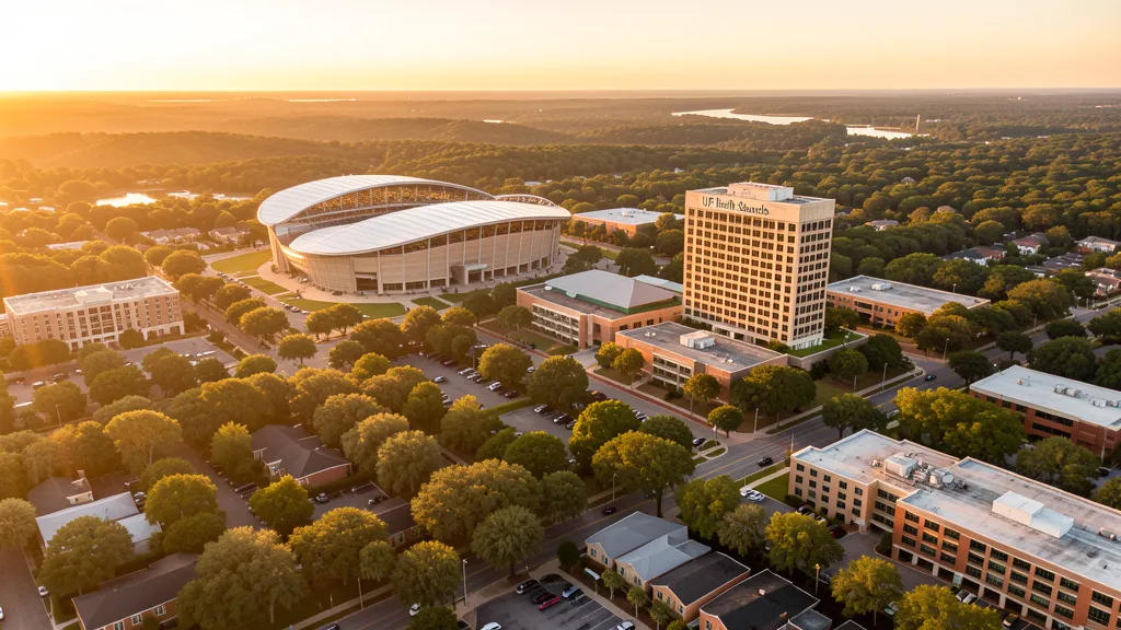 Aerial view of Gainesville, FL showing the local landscape and terrain relevant to drone survey operations