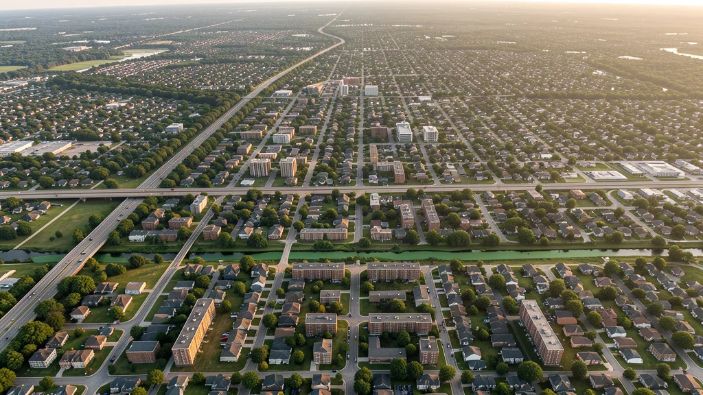 Aerial view of Gaithersburg, MD showing the local landscape and terrain relevant to aerial imaging operations
