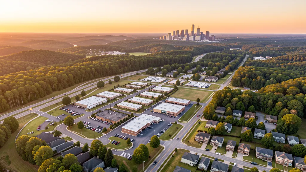 Aerial view of Garner, NC showing the local landscape and terrain relevant to drone survey operations