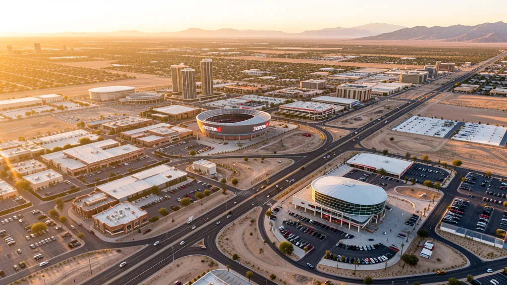 Aerial view of Glendale, AZ showing the local landscape and terrain relevant to aerial imaging operations