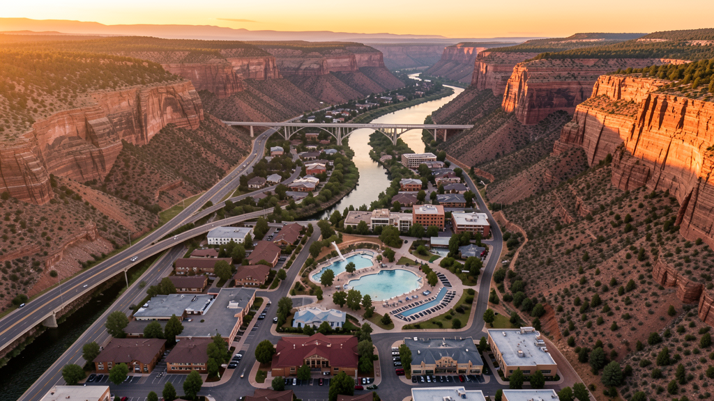 Aerial view of Glenwood Springs, CO showing the local landscape and terrain relevant to drone survey operations