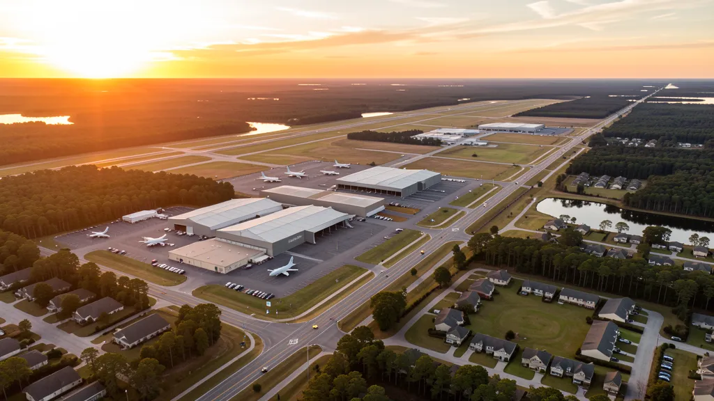 Aerial view of Havelock, NC showing the local landscape and terrain relevant to drone survey operations