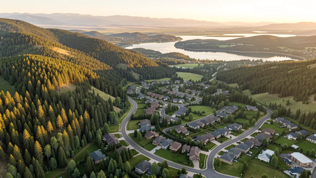 Aerial view of Hayden, ID showing the local landscape and terrain relevant to aerial imaging operations