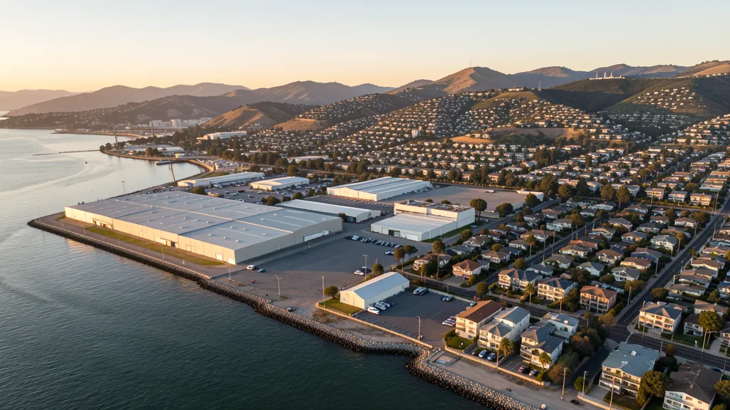 Aerial view of Hayward, CA showing the local landscape and terrain relevant to drone survey operations
