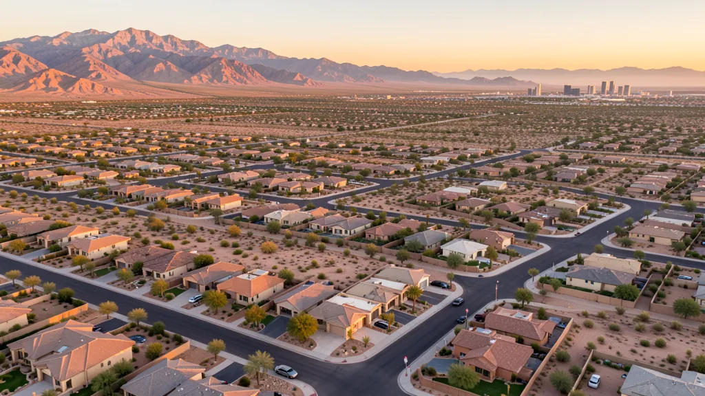 Aerial view of Henderson, NV showing the local landscape and terrain relevant to aerial imaging operations