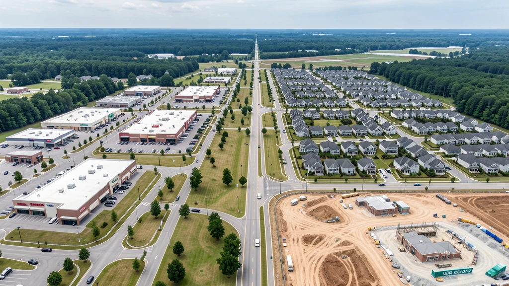Aerial view of Indian Trail, NC showing the local landscape and terrain relevant to drone survey operations
