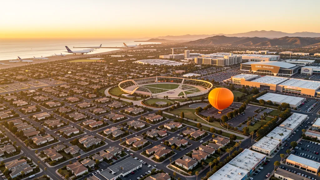 Aerial view of Irvine, CA showing the local landscape and terrain relevant to drone survey operations