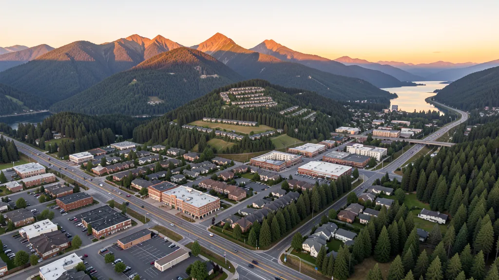 Aerial view of Issaquah, WA showing the local landscape and terrain relevant to aerial imaging operations