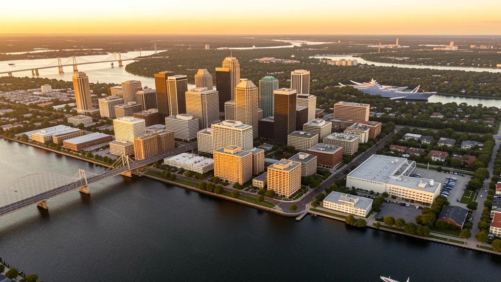 Aerial view of Jacksonville, FL showing the local landscape and terrain relevant to drone survey operations