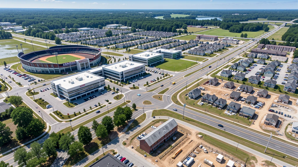 Aerial view of Kannapolis, NC showing the local landscape and terrain relevant to drone survey operations